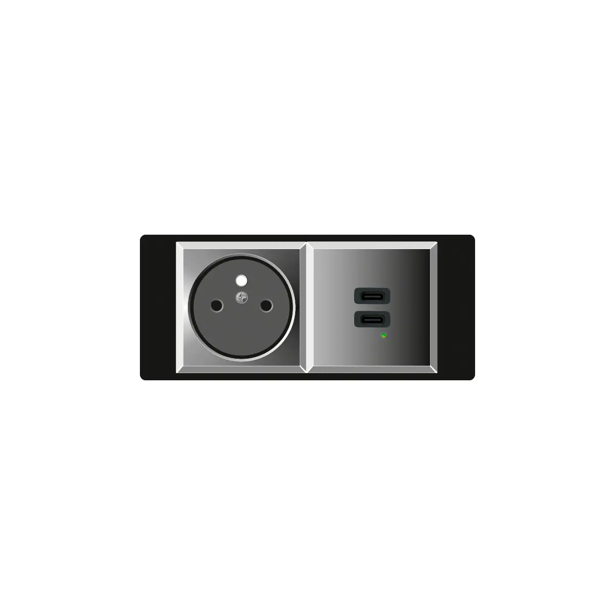 Module 1 secteur + 1 double chargeur USB C (PUCC-CHARGN) pour ALPHA ou THETA noir