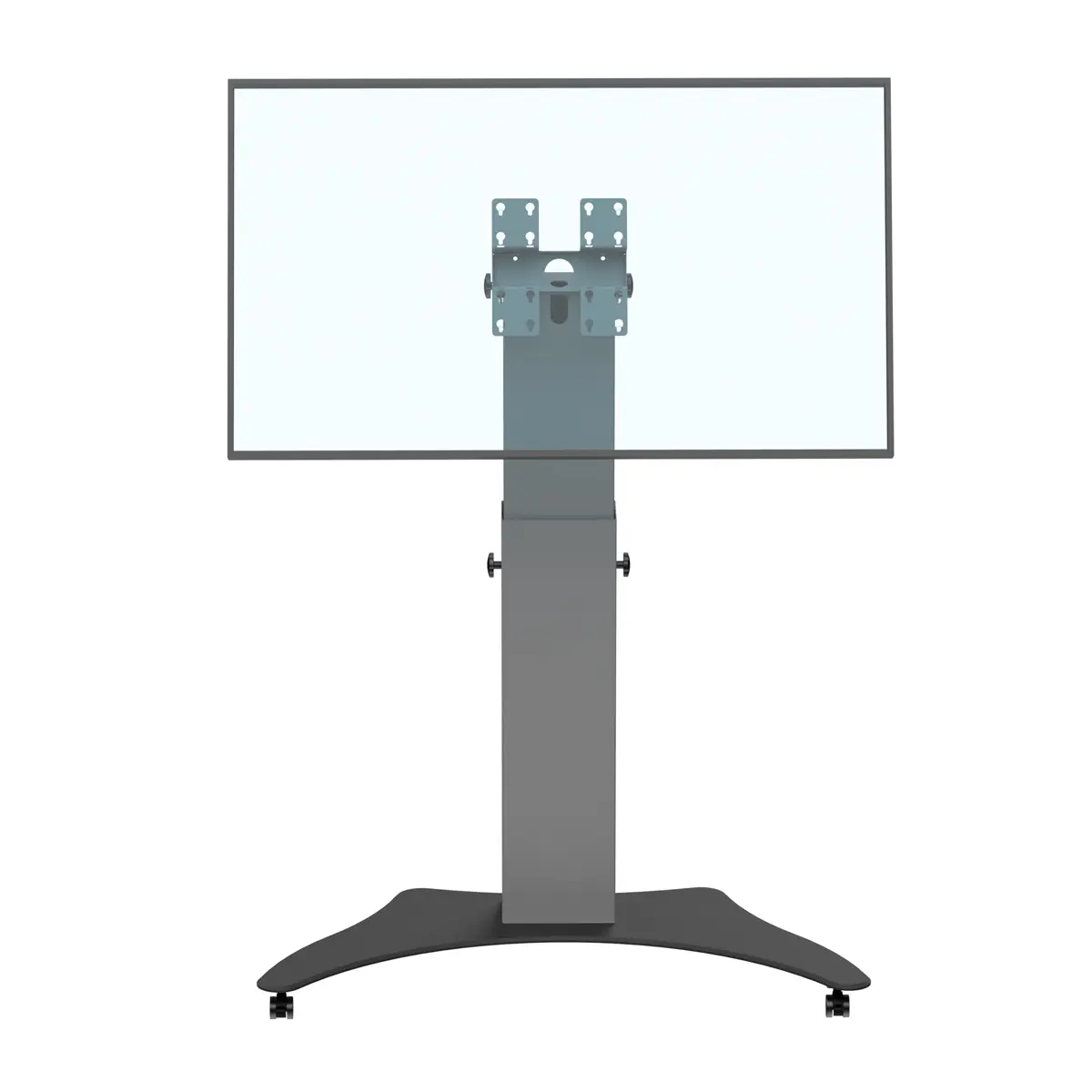 Support écran bas retour écran sur roulettes hauteur réglable 800-1200mm 32 à 50" réglable en hauteur avec embase type B
