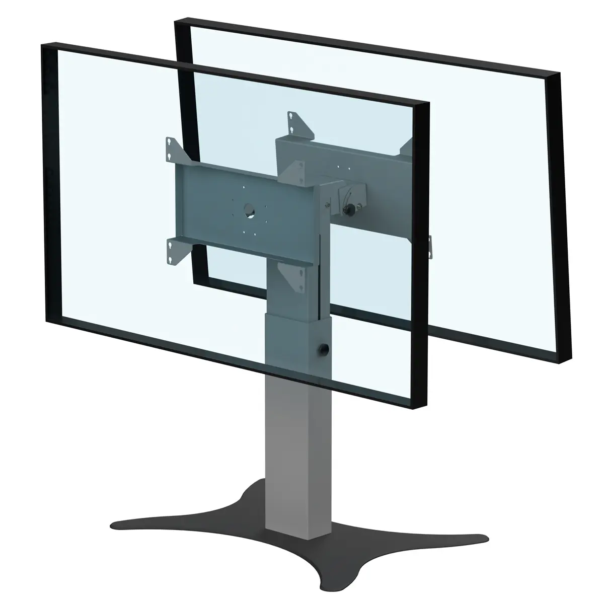 Support double écrans bas retour écran hauteur réglable 800-1100mm réglable en hauteur avec embase type B