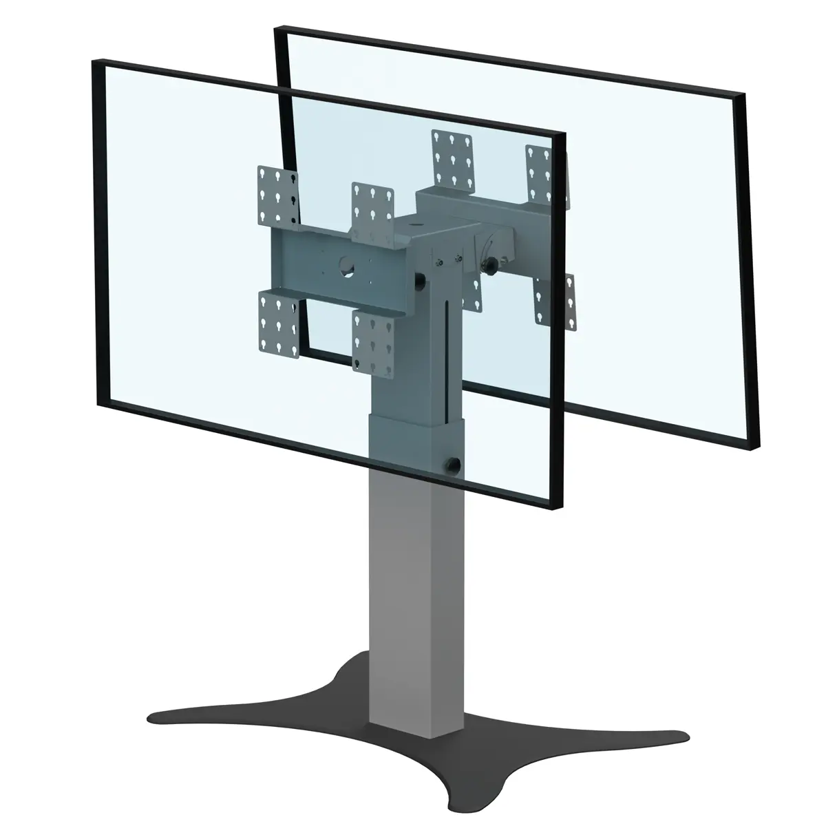 Support double écrans bas retour écran hauteur réglable 800-1100mm réglable en hauteur avec embase type B