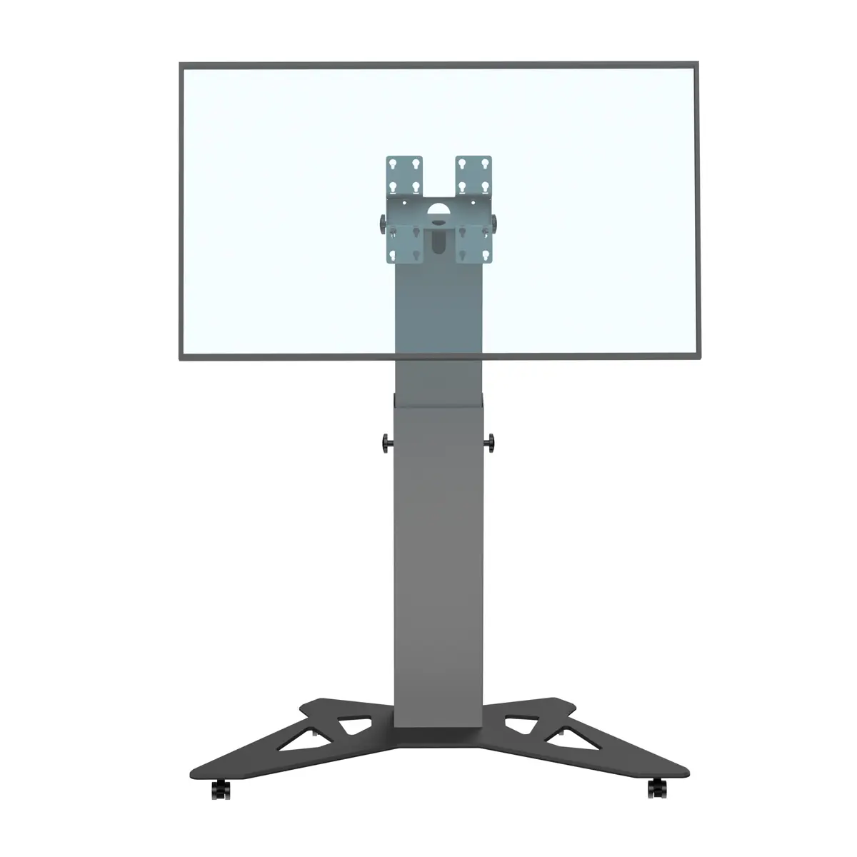 Support écran bas retour écran sur roulettes hauteur réglable 800-1200mm 32 à 50" réglable en hauteur avec embase type A