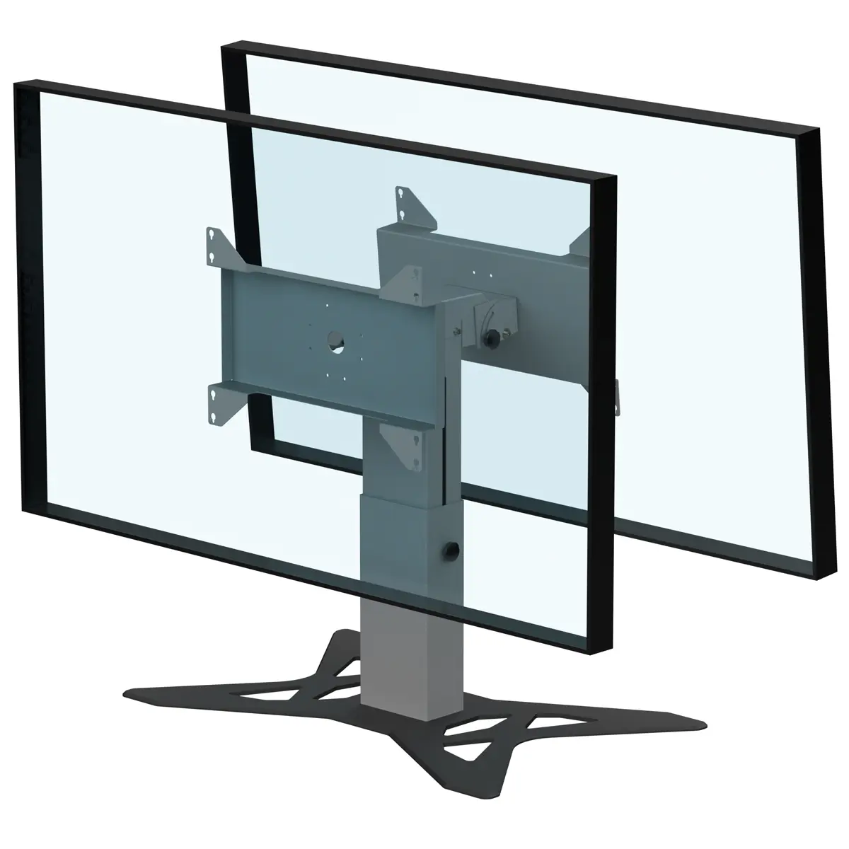 Support double écrans bas retour écran hauteur réglable 500-800mm réglable en hauteur avec embase type A