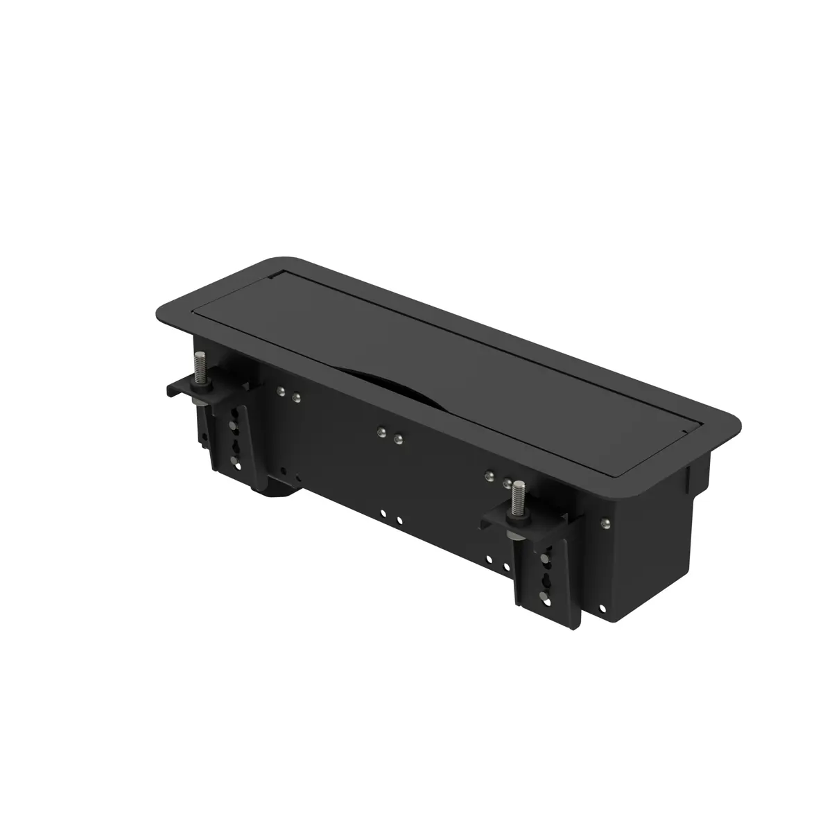 Boîtier de table Handy Box ALPHA, rallongé de 2 modules, équipé d'un secteur et 3 passe-câbles