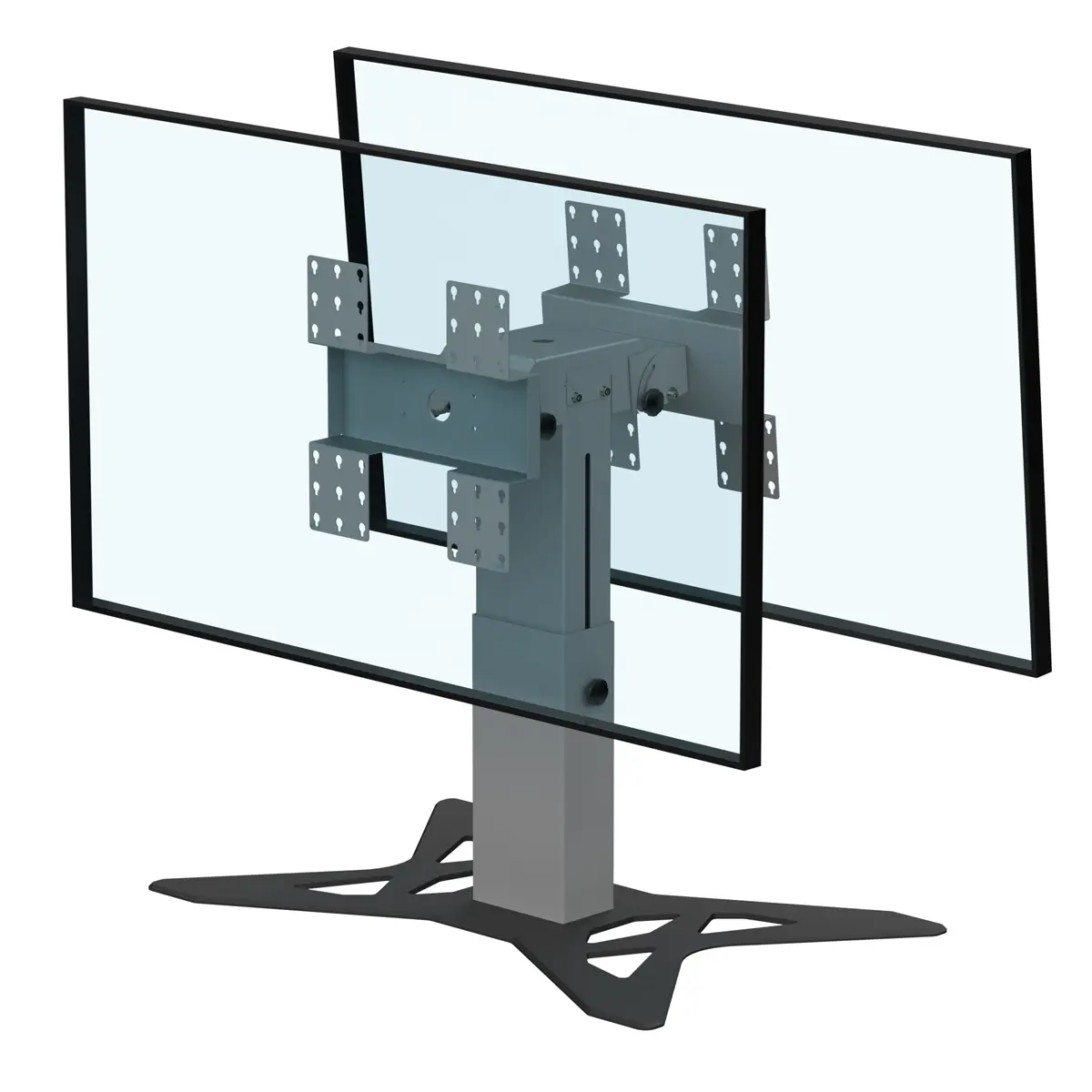 Support double écrans bas retour écran hauteur réglable 500-800mm réglable en hauteur avec embase type A