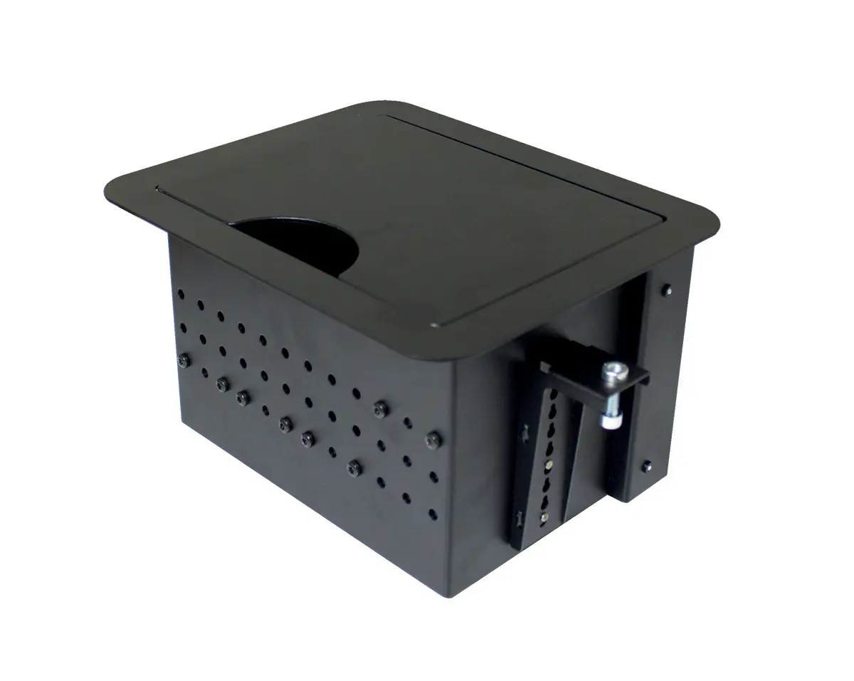 Boîtier de table Handy Box DELTA, équipé d'un secteur et 12 passe-câbles