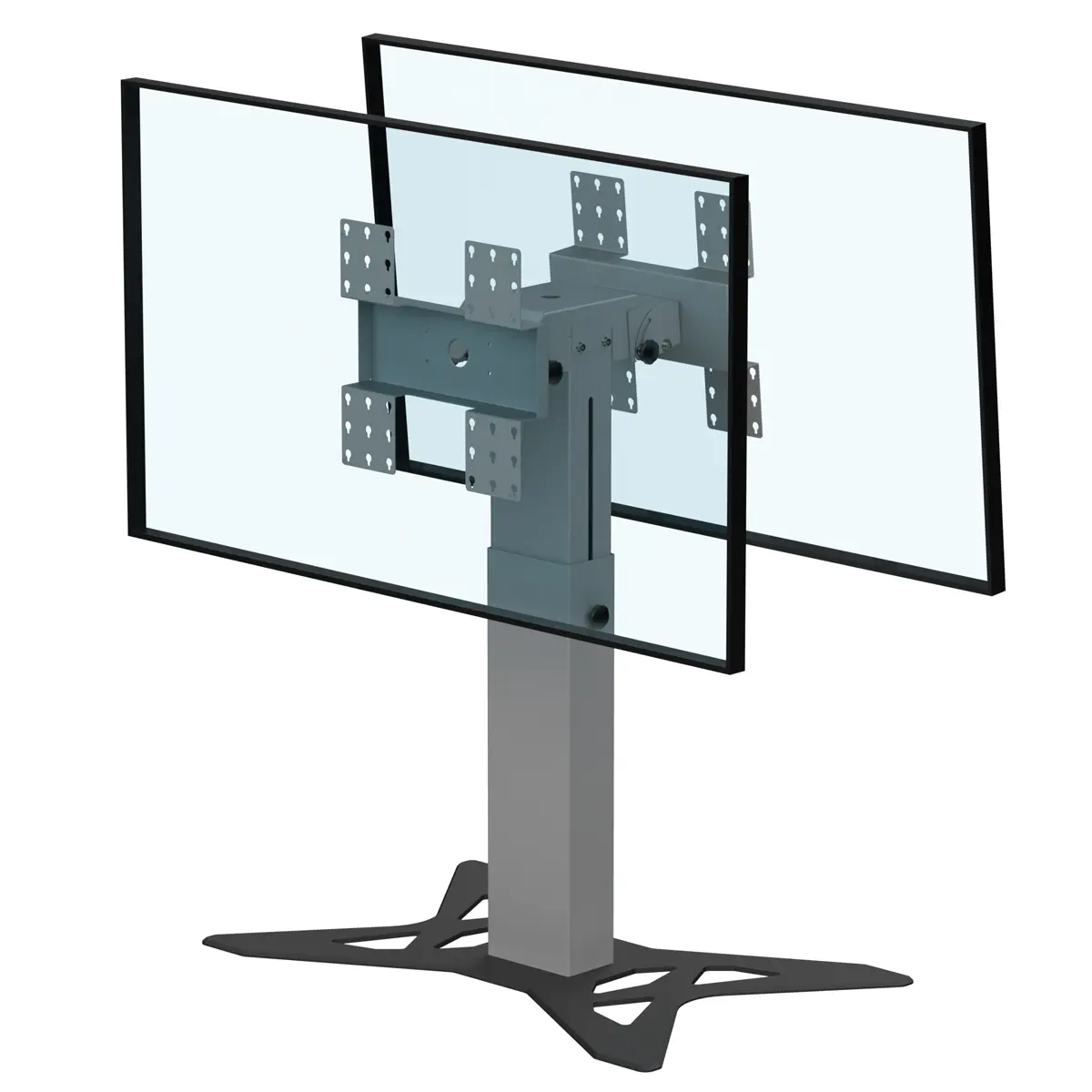 Support double écrans bas retour écran hauteur réglable 800-1100mm réglable en hauteur avec embase type A